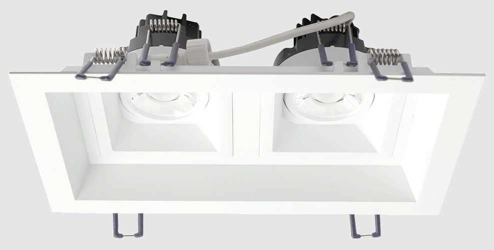 Lotus LED Lights LLL-M2-WH Multi 2-Head Mounting Fixture for 3" Square Thin Trim LED Fixtures | White | Fits LSG3-TT