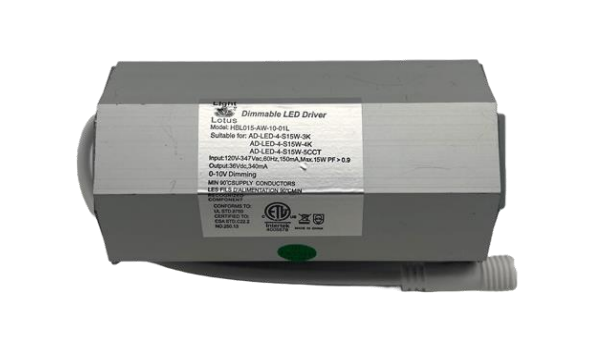 Lotus HBL015-AW-10-01L 0-10V LED Driver HBL015-AW-10-01L – 120-347V for 15W LBL Fixtures