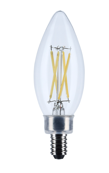 Satco S12494 B11 LED Bulb – 5.5W, 3000K, E12 Base (10-Pack)
