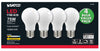 Satco S12438 A19 Soft White LED Light Bulbs – 11W, 2700K, 90 CRI, 120V, 4-Pack