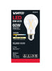 Satco S12415 8W A19 Clear LED Bulb – 3000K, E26 Base
