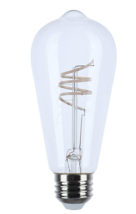SATCO S11520 6W ST19 Clear LED Vintage Filament Bulb – 2700K Warm White, 120V
