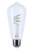 SATCO S11520 6W ST19 Clear LED Vintage Filament Bulb – 2700K Warm White, 120V