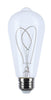 SATCO S11527 6W ST19 Clear LED Vintage Filament Light Bulb – 2700K Warm White