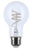 SATCO S11521 6W A19 Clear LED Filament Bulb – 2700K Warm White, 120V