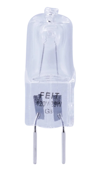 Feit BPQ25/G8/CAN 25W G8 T4 Halogen Bulb – Dimmable, Warm White (3000K)