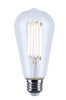 SATCO S12154 8W ST19 LED Bulb – 3000K Warm White, E26 Clear Glass