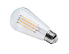 SATCO S12154 8W ST19 LED Bulb – 3000K Warm White, E26 Clear Glass