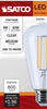 SATCO S12154 8W ST19 LED Bulb – 3000K Warm White, E26 Clear Glass