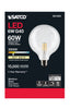 Satco S21253 6W G40 LED Globe Light Bulb – Clear E26, 3000K Soft White, 500 Lumens
