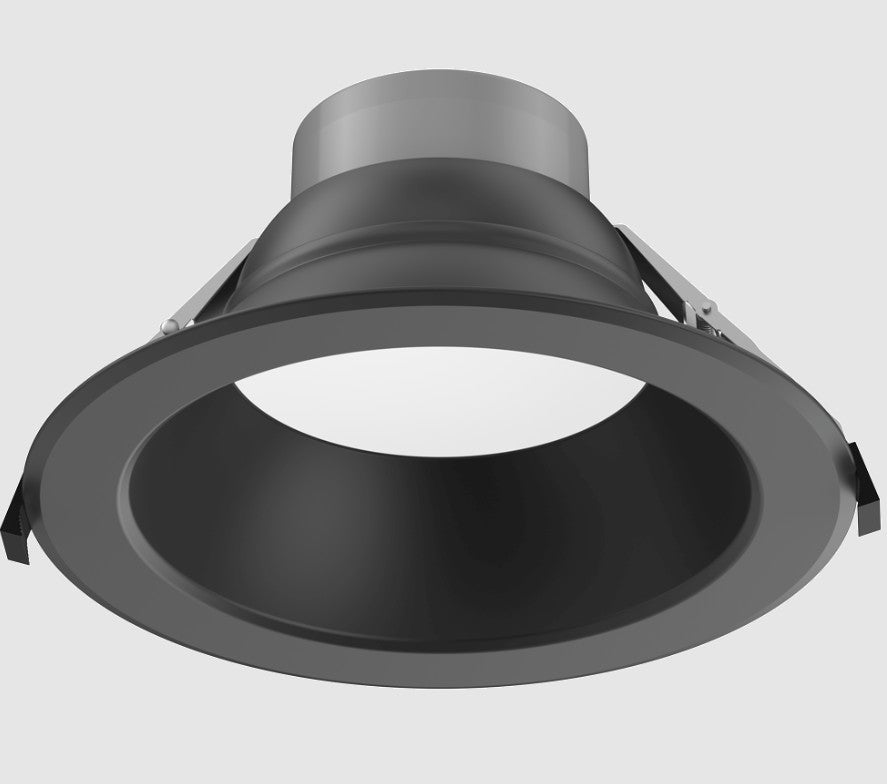Lotus LED Lights DL254-10-40W-M-A5C5-HO-BK 10” Round Commercial LED Downlight – 5CCT & 5-Watt Selectable – High Output – Black Trim – DL254 Series