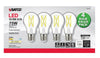 Satco S12437 10.5 Watt A19 LED - 75 Watt Replacement - Clear - Medium base - 3000K - 120 Volt - 4-Pack