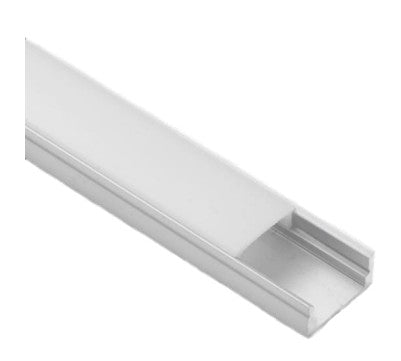 Lotus  LED Lights LH-2408-SW-8FT-1P 8FT Surface Mount Aluminum LED Channel with White Diffused Cover – 17x8mm Slim Profile for LED Strip Lights