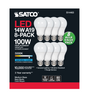 Satco S14463 A19 LED Bulbs – 850 Lumens, 5000K Daylight, 8-Pack