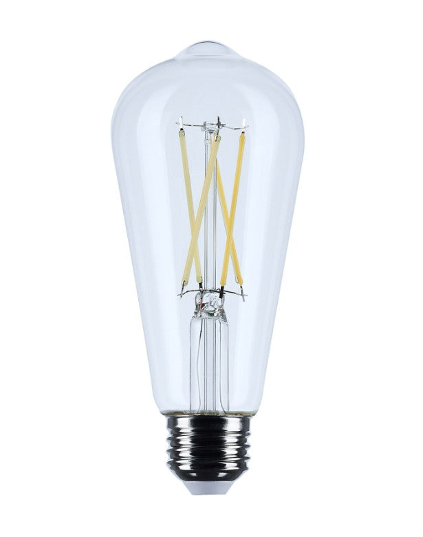 SATCO S21365 8W ST19 LED Filament Bulb, 4000K Cool White, Clear, E26, Dimmable