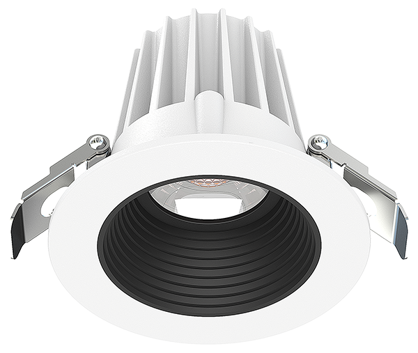 Lotus LED Lights JXL-COB02-R09W-5CCT-WH-2RR-BF-BK - 2 inch Round Recessed Economy LED - 9 Watt - 5CCT - Black Baffle Reflector - White Trim