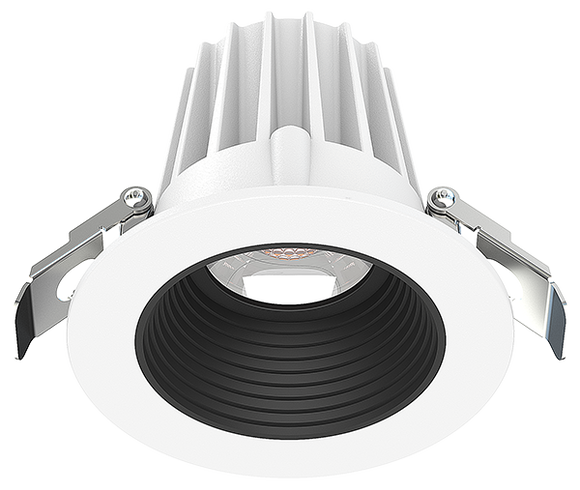 Lotus LED Lights JXL-COB02-R09W-5CCT-WH-2RR-BF-BK - 2 inch Round Recessed Economy LED - 9 Watt - 5CCT - Black Baffle Reflector - White Trim