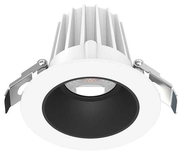 Lotus LED Lights JXL-COB02-R09W-5CCT-WH-2RR-SM-BK - 2 inch Round Recessed Economy LED - 9 Watt - 5CCT - Black Reflector - White Trim