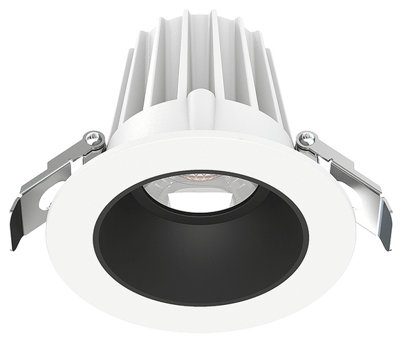 Lotus LED Lights JXL-COB02-R09W-5CCT-WH-2RR-SM-BK - 2 inch Round Recessed Economy LED - 9 Watt - 5CCT - Black Reflector - White Trim
