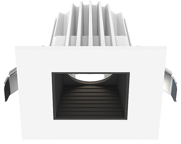 Lotus LED Lights JXL-COB02-S09W-5CCT-WH-2SR-BF-BK - 2 inch Square Recessed Economy LED - 9 Watt - 5CCT - Black Baffle Reflector - White Trim