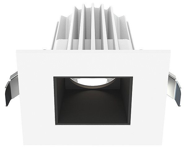 Lotus LED Lights JXL-COB02-S09W-5CCT-WH-2SR-SM-BK - 2 inch Square Recessed Economy LED - 9 Watt - 5CCT - Black Reflector - White Trim