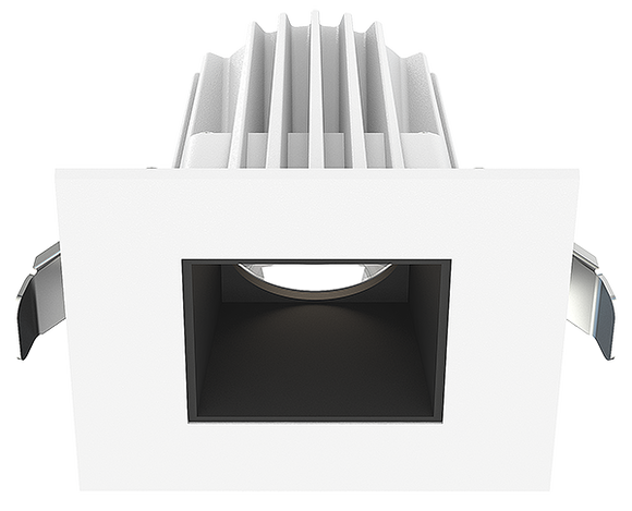 Lotus LED Lights JXL-COB02-S09W-5CCT-WH-2SR-SM-BK - 2 inch Square Recessed Economy LED - 9 Watt - 5CCT - Black Reflector - White Trim