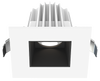 Lotus LED Lights JXL-COB02-S09W-5CCT-WH-2SR-SM-BK - 2 inch Square Recessed Economy LED - 9 Watt - 5CCT - Black Reflector - White Trim