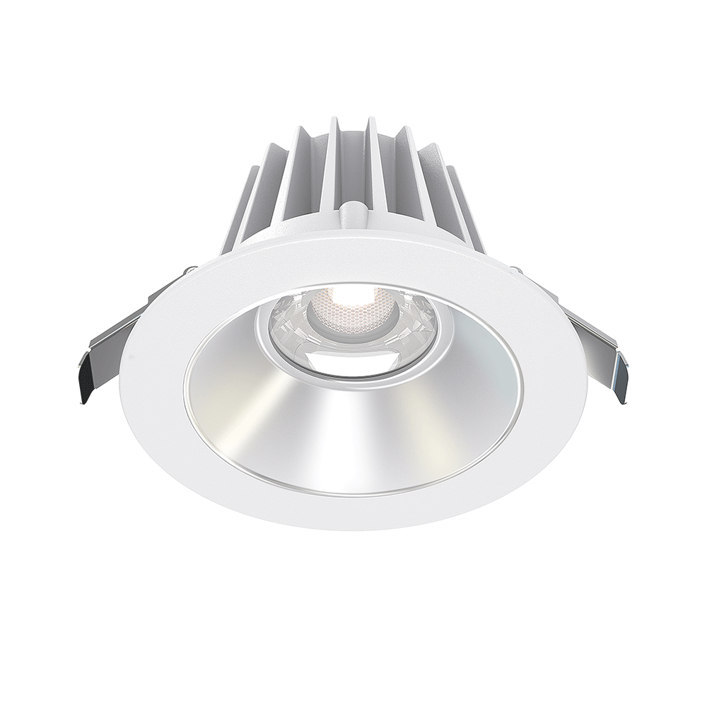 Lotus LED Lights JXL-COB04-R15W-5CCT-WH-4RR-SM-AZ - 4 inch Round Recessed Economy LED Downlight - 15 Watt - 5CCT Selectable - Alzak Reflector - White Trim