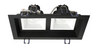 Lotus LED Lights Multi 3 Head Fixture - 3 inch Square Regressed Gimbal LED High Output - Dim to Warm - White Head - Black Trim