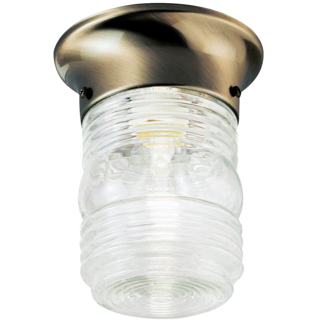 Westinghouse 6681800 1 Light Flush Antique Brass Finish with Clear Glass