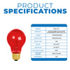 Incandescent - A19 Colored - 25 Watt -Red - Red