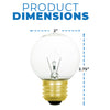 Incandescent - G16 Globe - 25 Watt - 180 Lumens  - Warm White - 2700 Kelvin