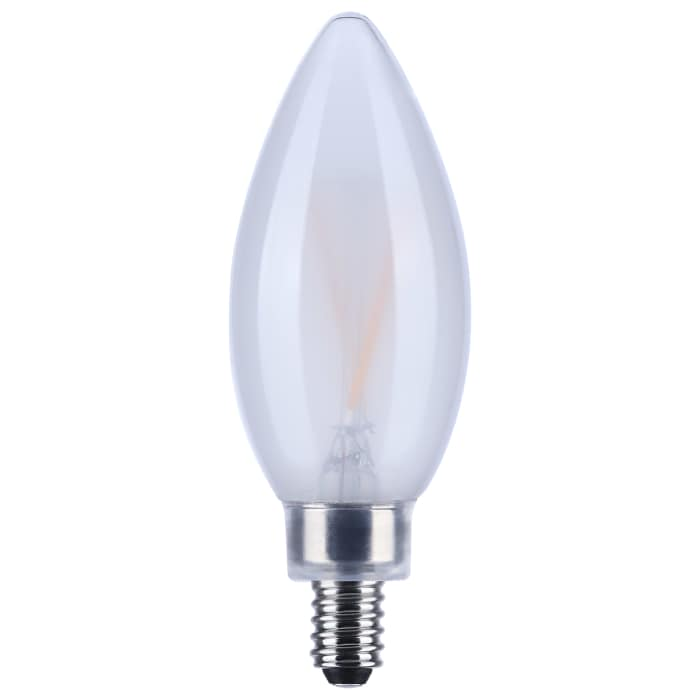 SATCO S21279 B11 LED Filament Bulb, 5.5W, 3000K, E12, Frost, Dimmable