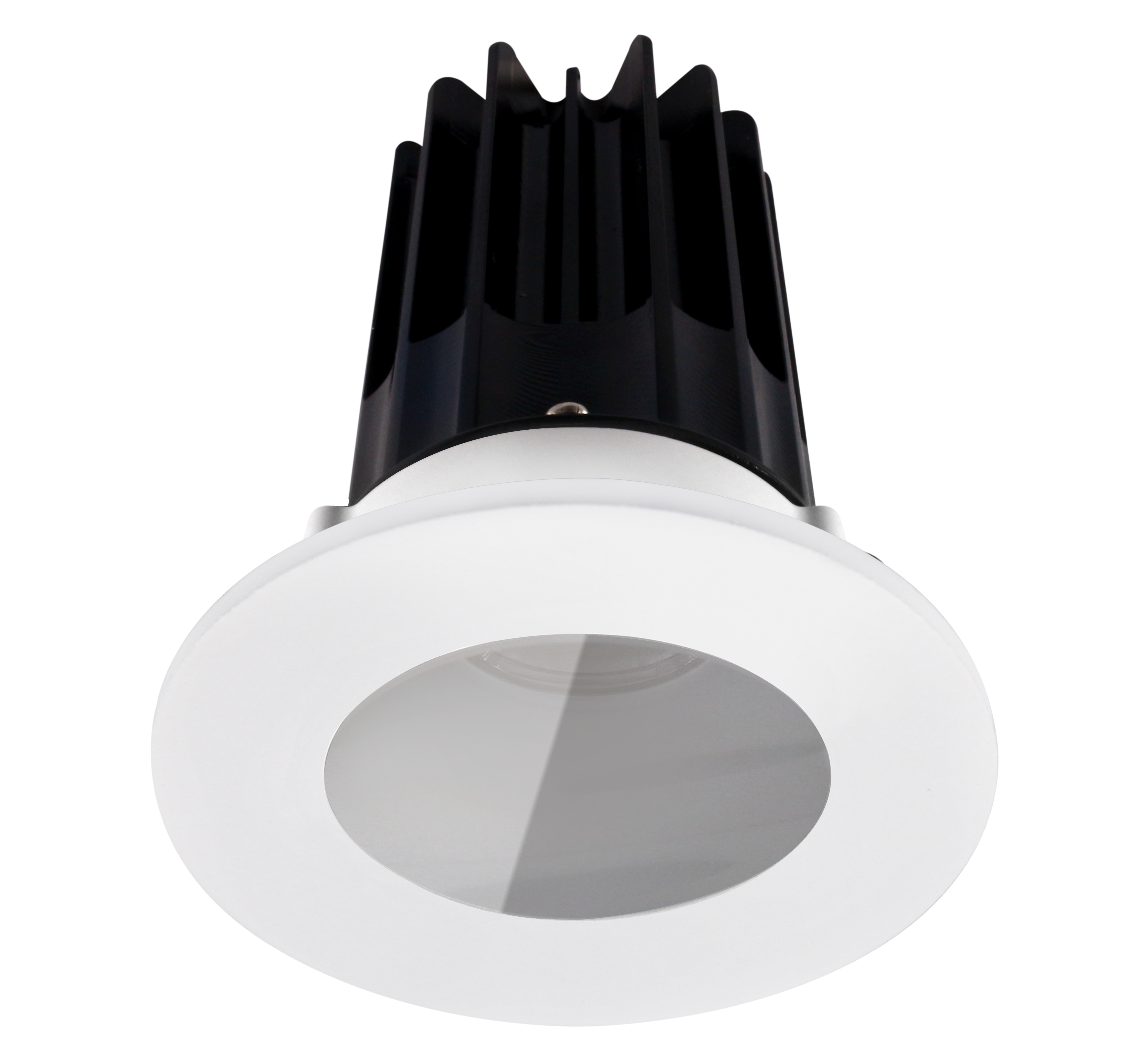 2 Inch Recessed LED Downlight - 8 Watt - 2700 Kelvin - 580 Lumen - Alzak Reflector - Round Shower Trim - 38 Degree Beam Angle - Type IC Damp - Air-Tight - Energy Star - T24 - CRI 90+