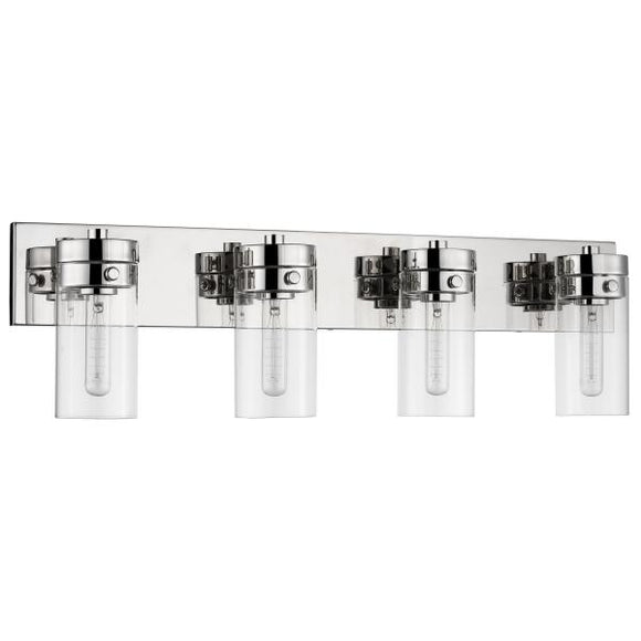 Satco 60/7634 Intersection - 4 Light - Vanity - Polished Nickel with Clear Glass
