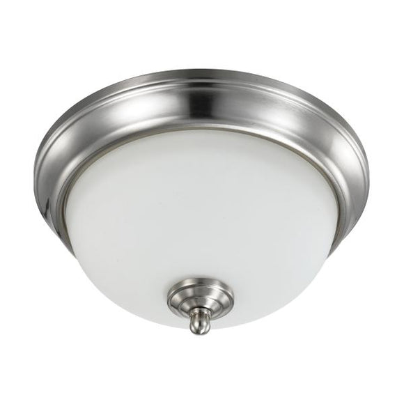 Satco 62/1562 19 Watt - 11 inch - LED Flush Mount Fixture - 3000K - Dimmable - Brushed Nickel - Frosted Glass