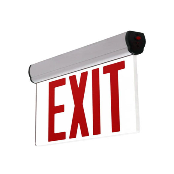 NYC Approved LED Edge-Lit Exit Sign - Red Letters - 8 Inch Letters - UL Listed