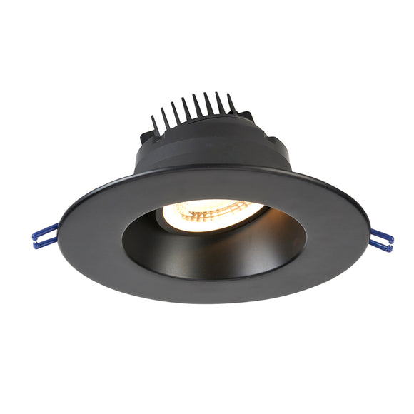Lotus LED Lights LRG6-3018K-BK - 6 Inch Round Regressed Gimbal LED Downlight - 15 Watt - Dim to Warm - Black Trim