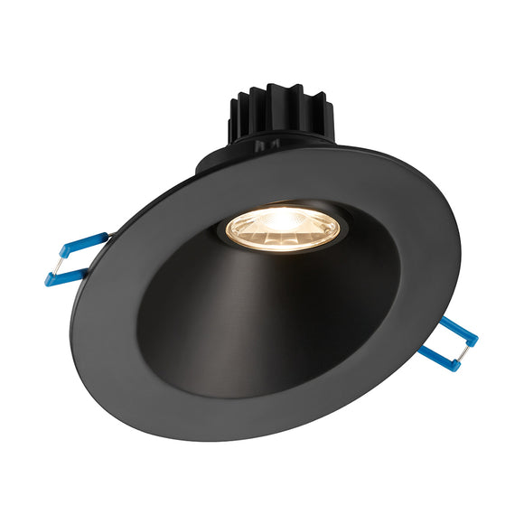 Lotus LED Lights LRG3-3018K-HO-4RSL-BK - 4 Inch Sloped Round Regressed Gimbal LED Downlight - 11 Watt - High Output - Dim to Warm - Black Trim