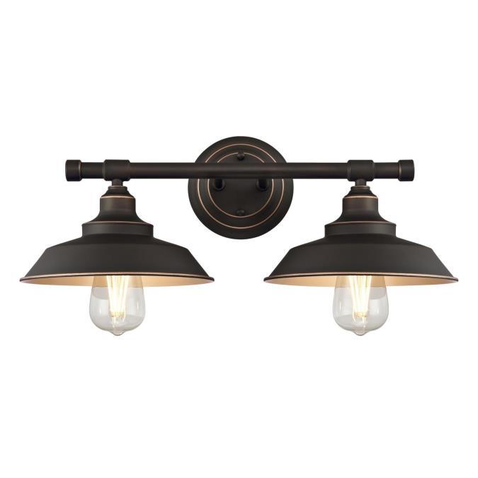 Westinghouse 6354800 Two Light Wall Fixture, Oil Rubbed Bronze Finish with Highlights