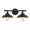 Westinghouse 6354800 Two Light Wall Fixture, Oil Rubbed Bronze Finish with Highlights