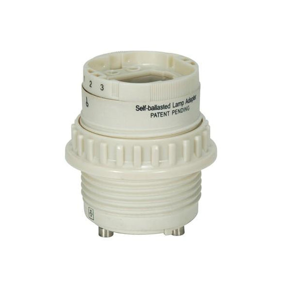 Satco 80/1856 Phenolic Self-Ballasted CFL Lampholder With Uno Ring - 277V, 60Hz, 0.20A - 18W G24q-2 And GX24q-2 - 2