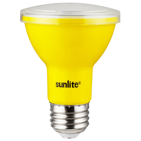 Sunlite 81466 LED PAR20 Colored Recessed Light Bulb - 3 Watt (50w Equivalent) - Medium (E26) Base - Floodlight - ETL Listed - Yellow - 1 Count