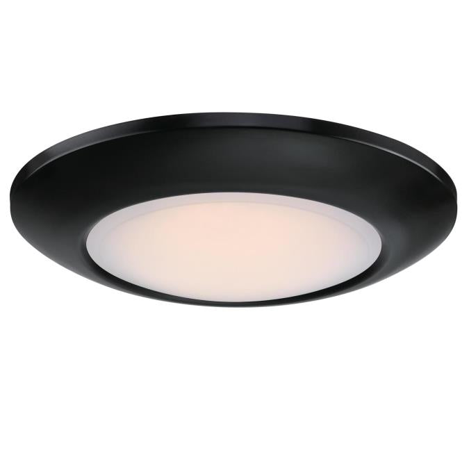 Westinghouse 6120200 11 in. Makira 20W Dimmable LED Flush, Black Finish