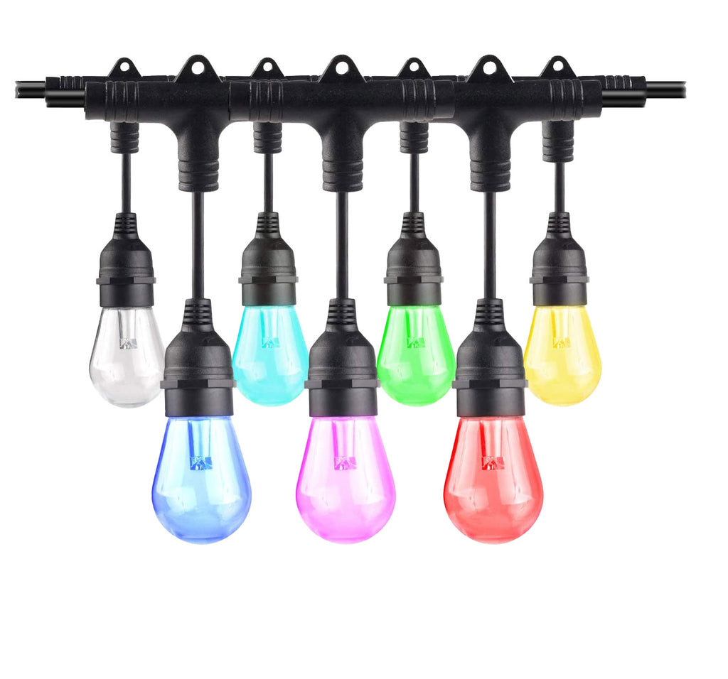 Bulbrite 814361 36 ft Smart String Light Includes LED 0.3W S14 Clear Plastic Lamps (18 Pcs) - 120V