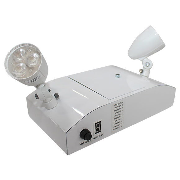Exitronix SCL-8-REN3M-2-W-G2-NI - LED Steel Emergency Light - NiMH Battery - (2) LED Lamps - White Finish - Self-test/Self-diagnostics