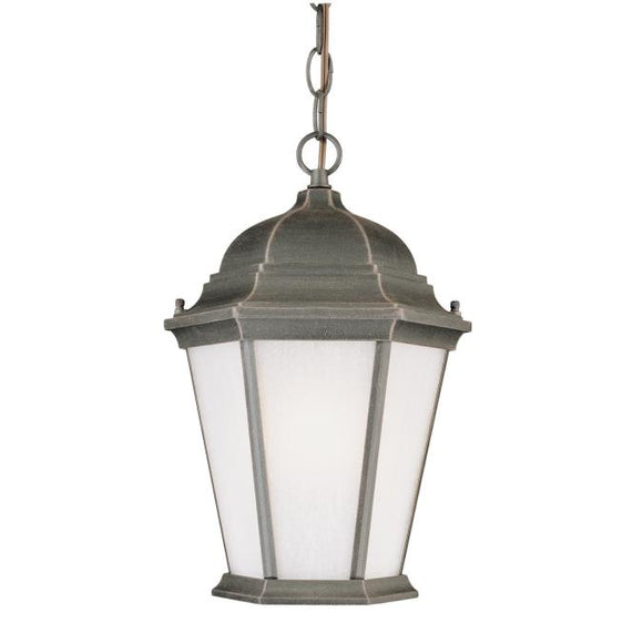 Westinghouse 6750900 One Light Pendant, Rust Finish on Cast Aluminum Frosted Seeded Glass Panels