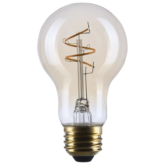 SATCO S14226 3.5W A19 LED Bulb, 2000K Amber Coil Filament, E26, Dimmable
