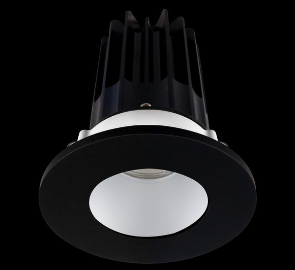 2 Inch Recessed LED Downlight - 8 Watt - 3000 Kelvin - 600 Lumen - Alzak Reflector - Round Black Trim - 24 Degree Beam Angle - Type IC Damp - Air-Tight - Energy Star - T24 - CRI 90+