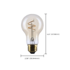 SATCO S14226 3.5W A19 LED Bulb, 2000K Amber Coil Filament, E26, Dimmable